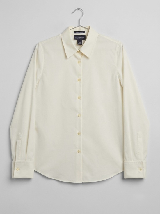 Charter Club Tops - Charter Club Iron-Free 100% Cotton Button Down Shirt Off-White French Cuffs Sz 8